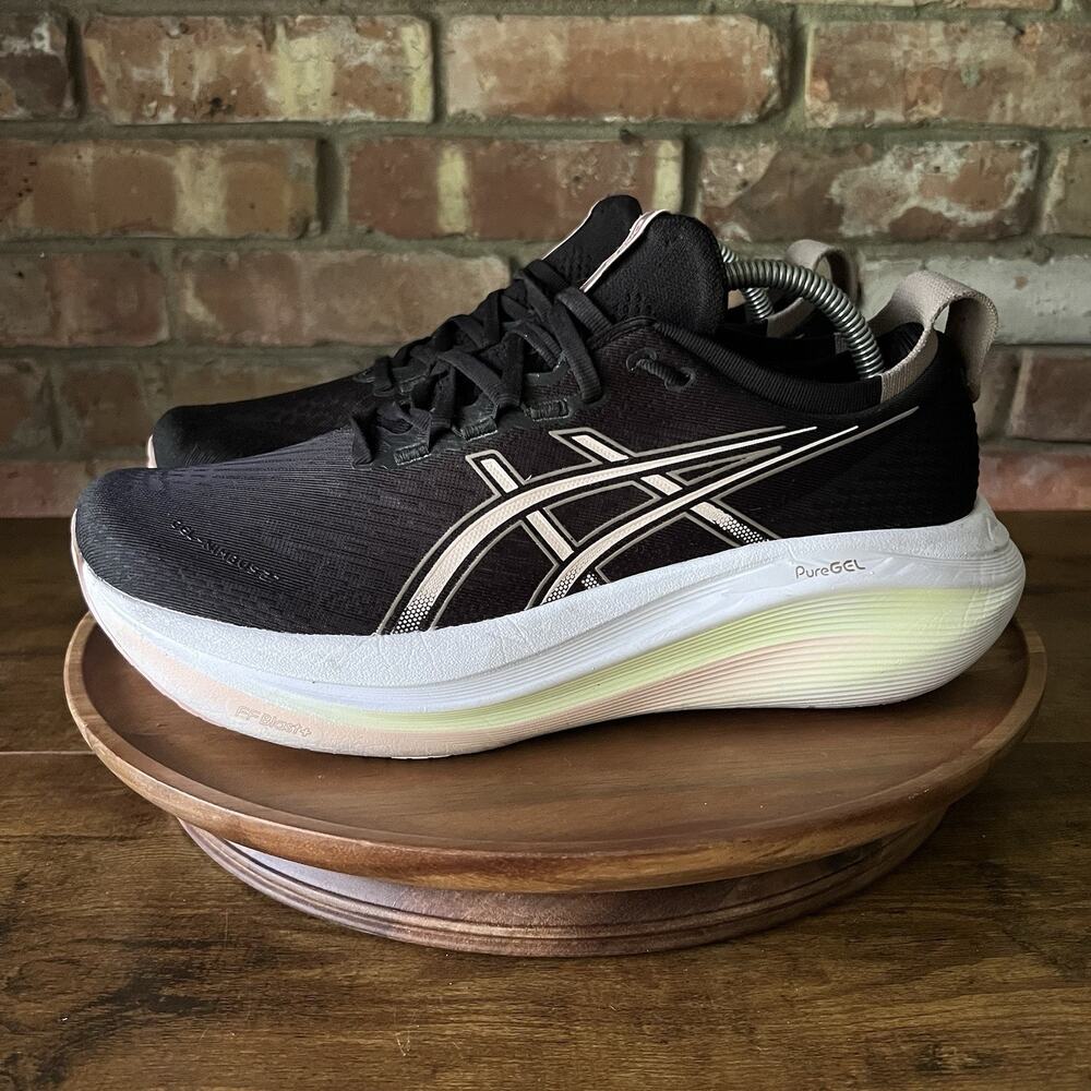 Asics Gel Nimbus 27 Black Breeze Running Max Cushion Shoes Sneakers Women's 11